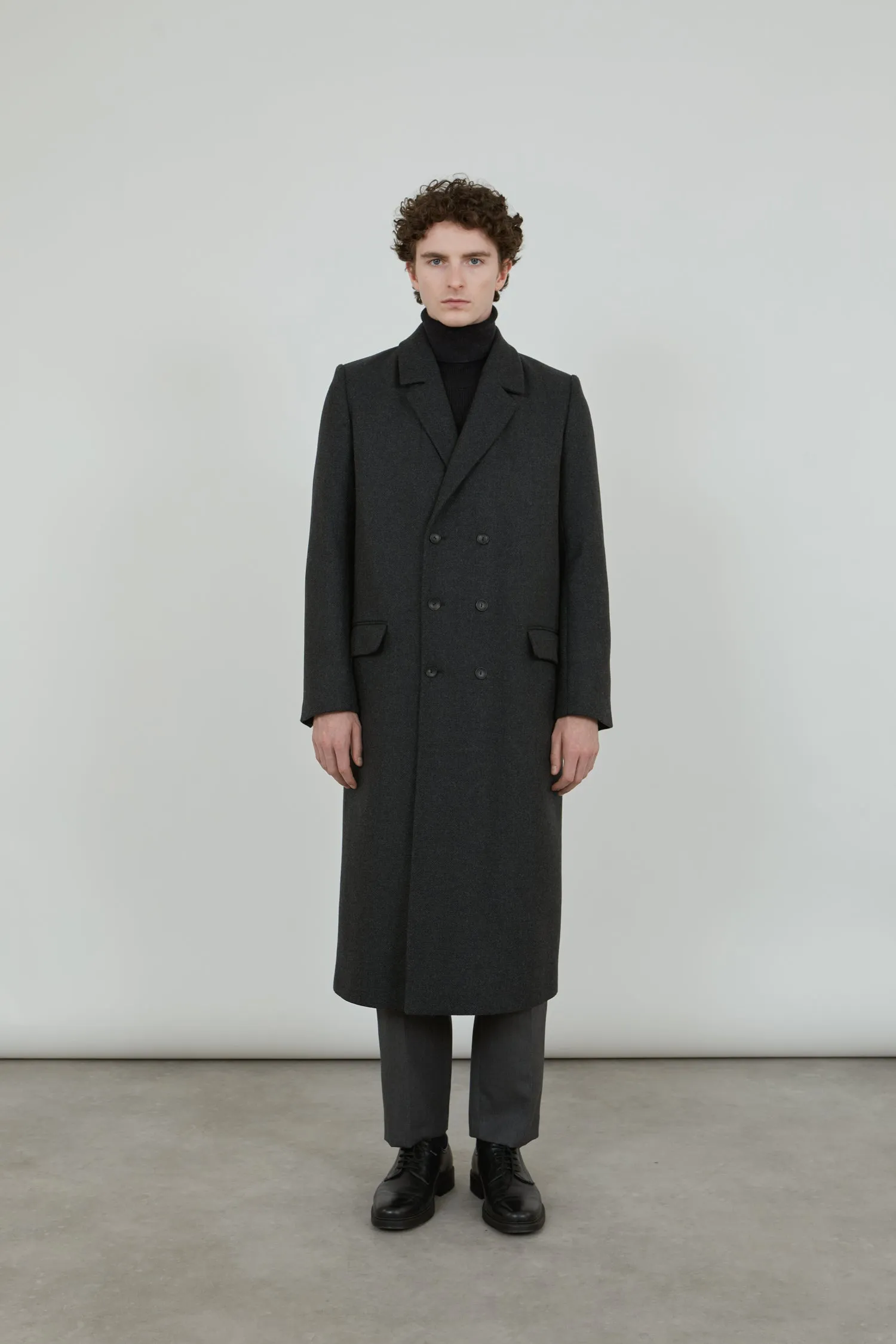 Achilles coat | Dark grey - Wool blend