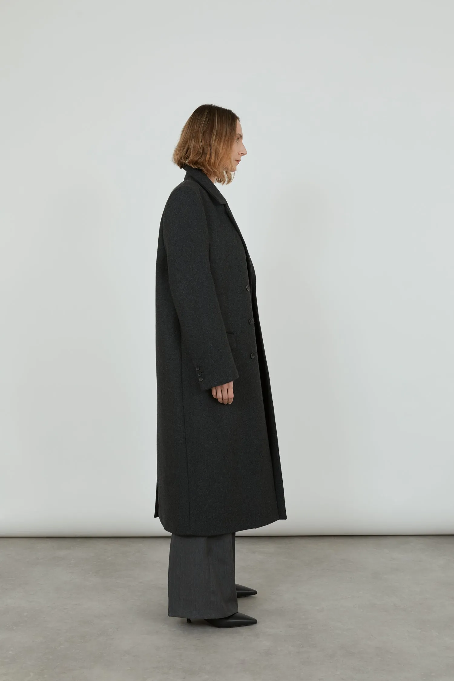 Achilles coat | Dark grey - Wool blend
