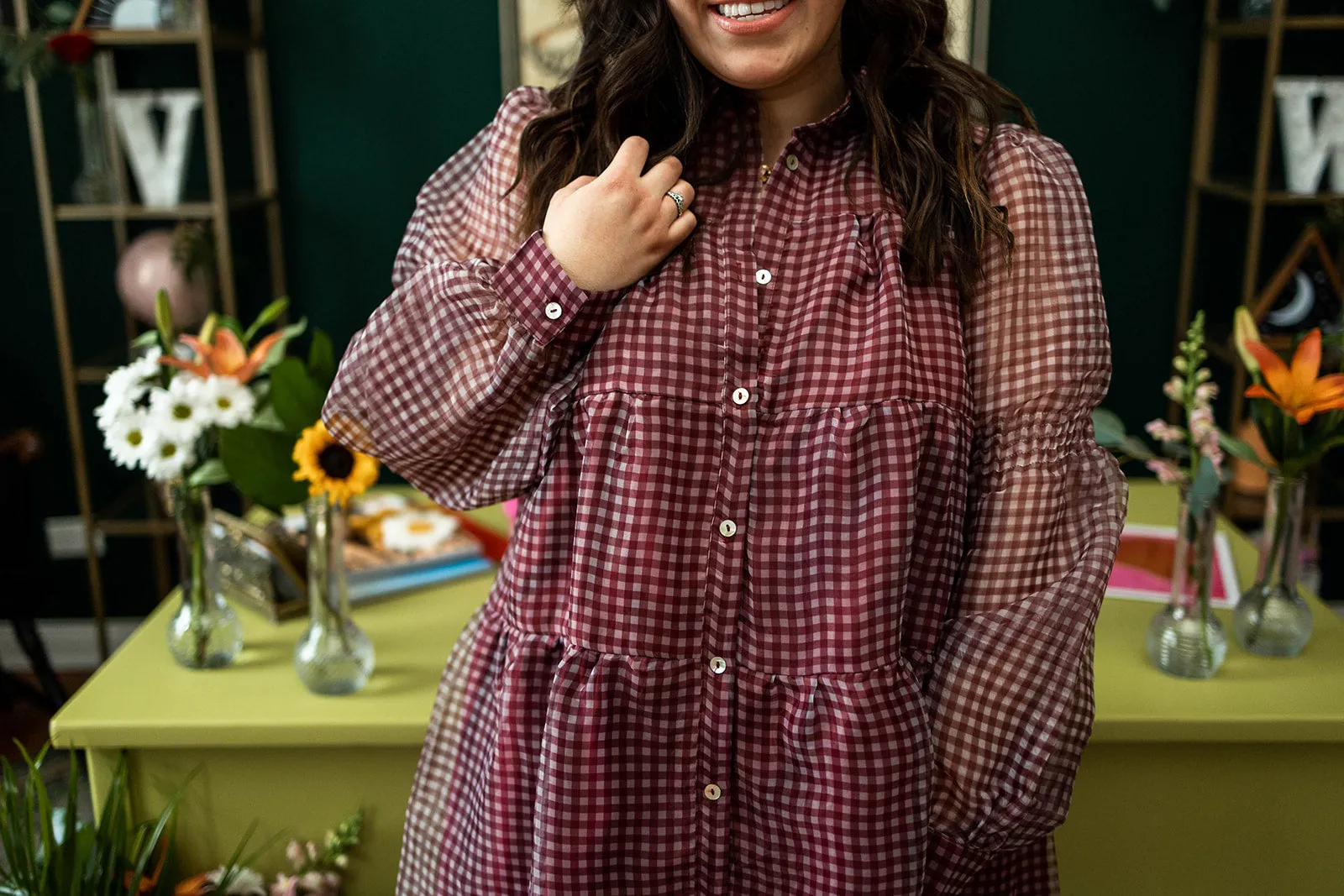 auggie dress in wine