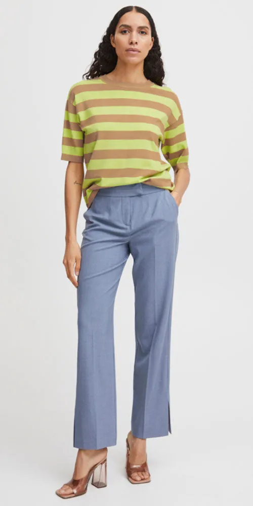 B. Young Light Knit Tee Sweater, green taupe