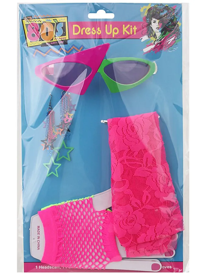 Back To The 80s Pink And Green Costume Accessory Set