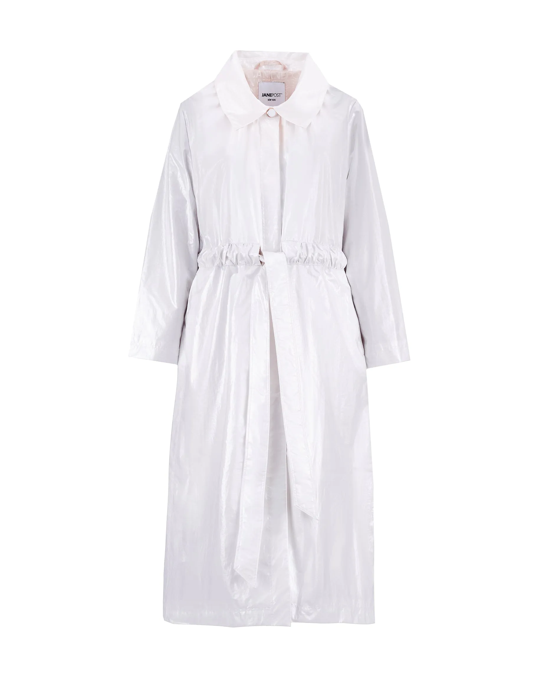 Belted slicker coat - Crisp White
