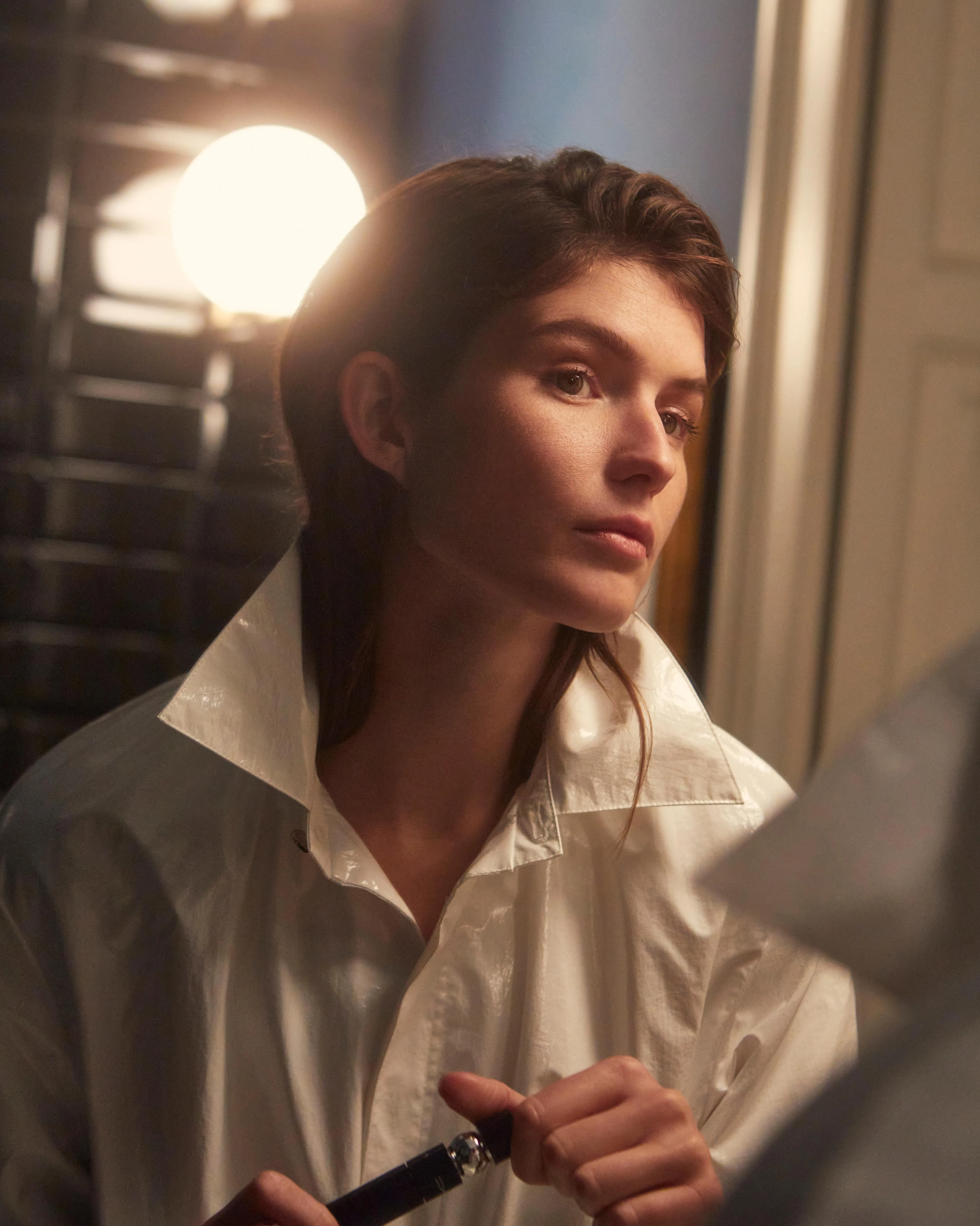 Belted slicker coat - Crisp White