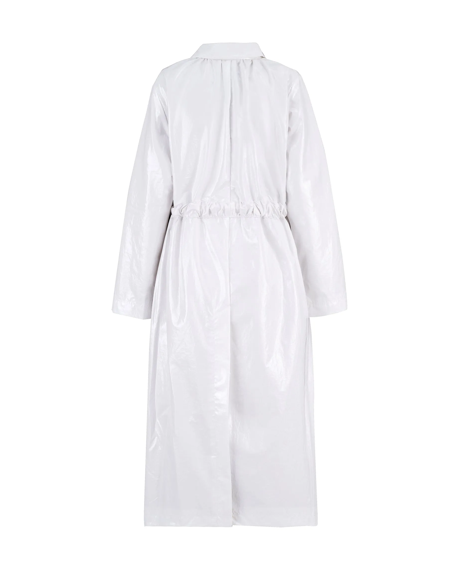 Belted slicker coat - Crisp White