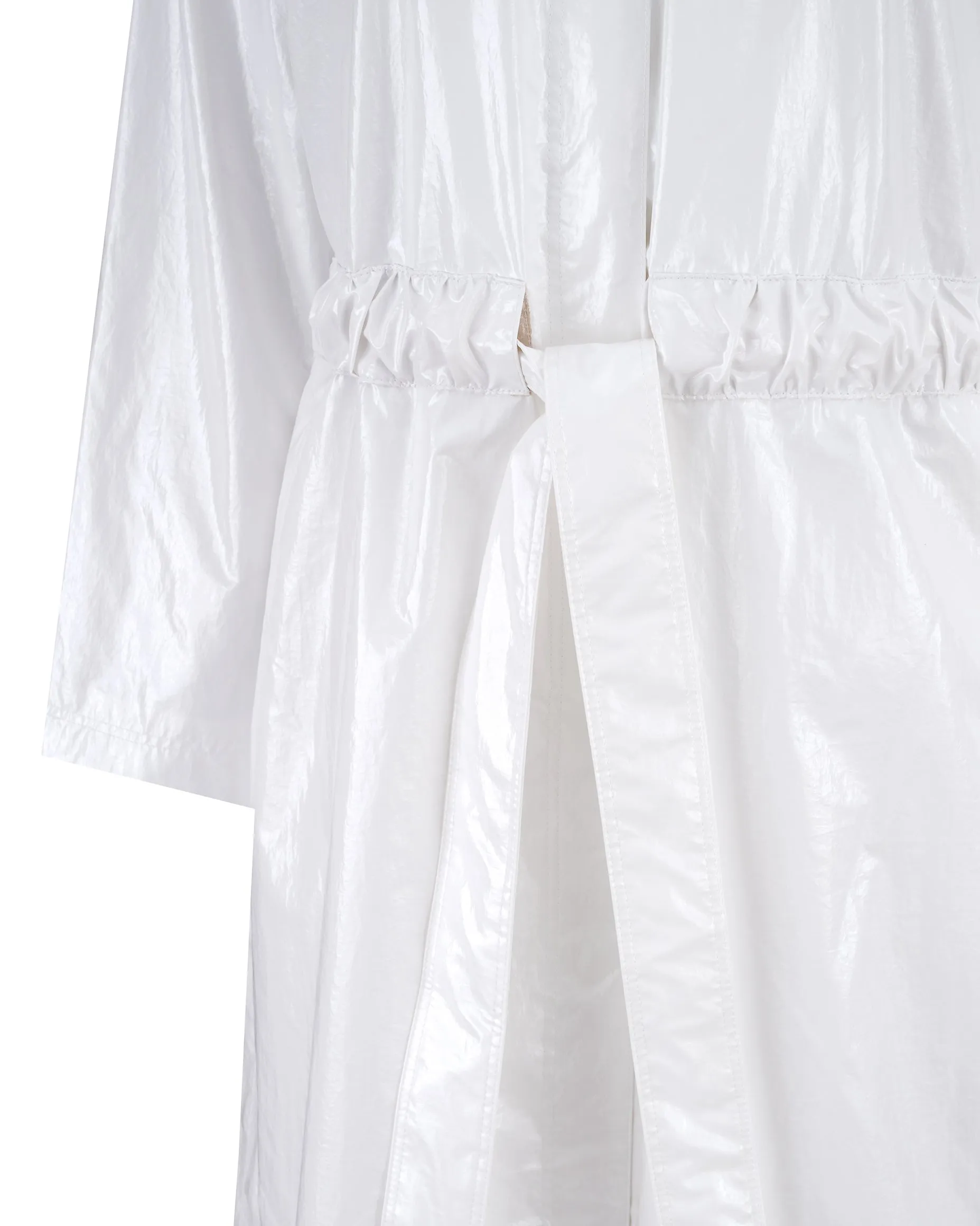 Belted slicker coat - Crisp White