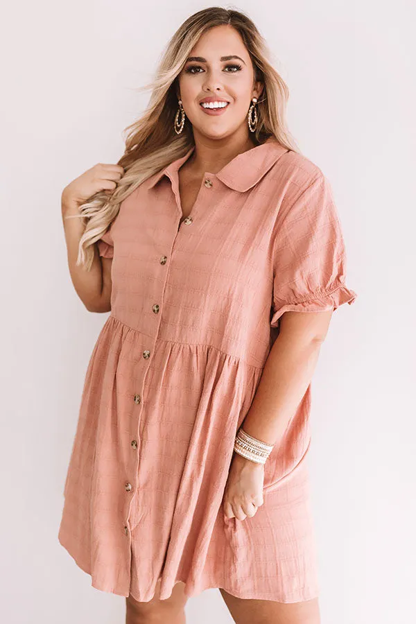 Brooklyn Luxe Babydoll Dress In Latte Curves