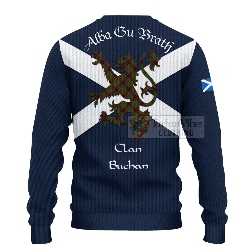 Buchan Tartan Lion Rampant Ugly Sweater Proudly Display Your Heritage with Alba Gu Brath and Clan Name