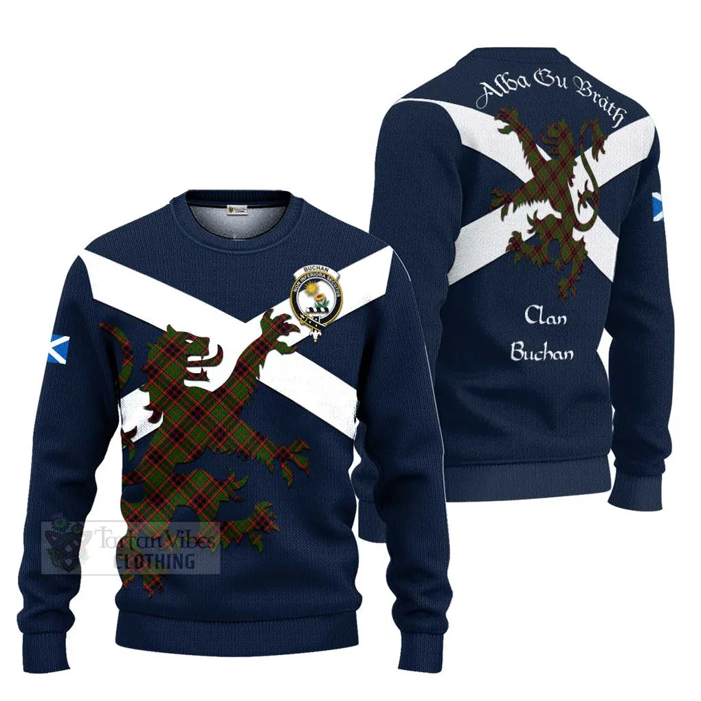 Buchan Tartan Lion Rampant Ugly Sweater Proudly Display Your Heritage with Alba Gu Brath and Clan Name