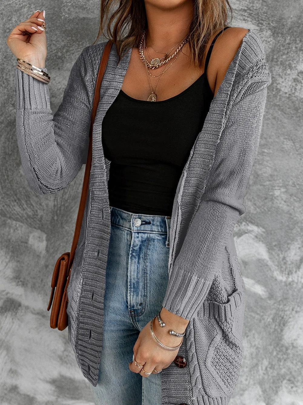 Button-Front Cardigan