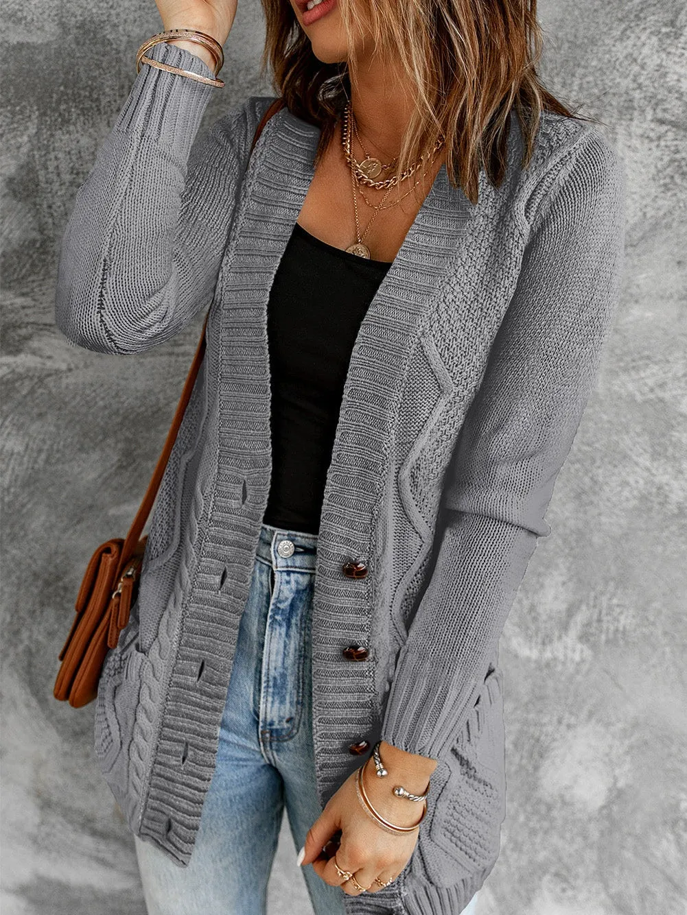 Button-Front Cardigan