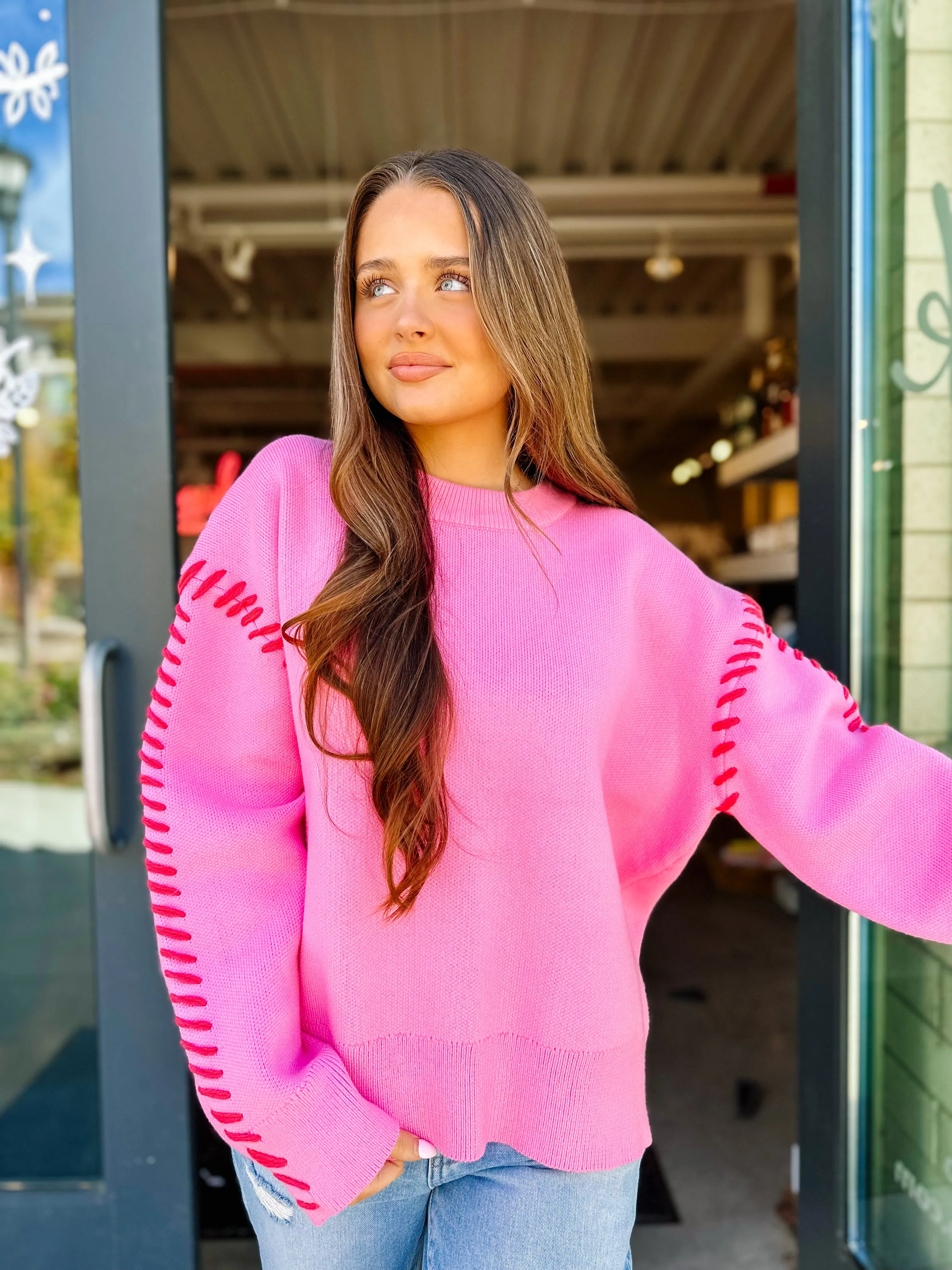 Carrie Contrast Stitch Sweater