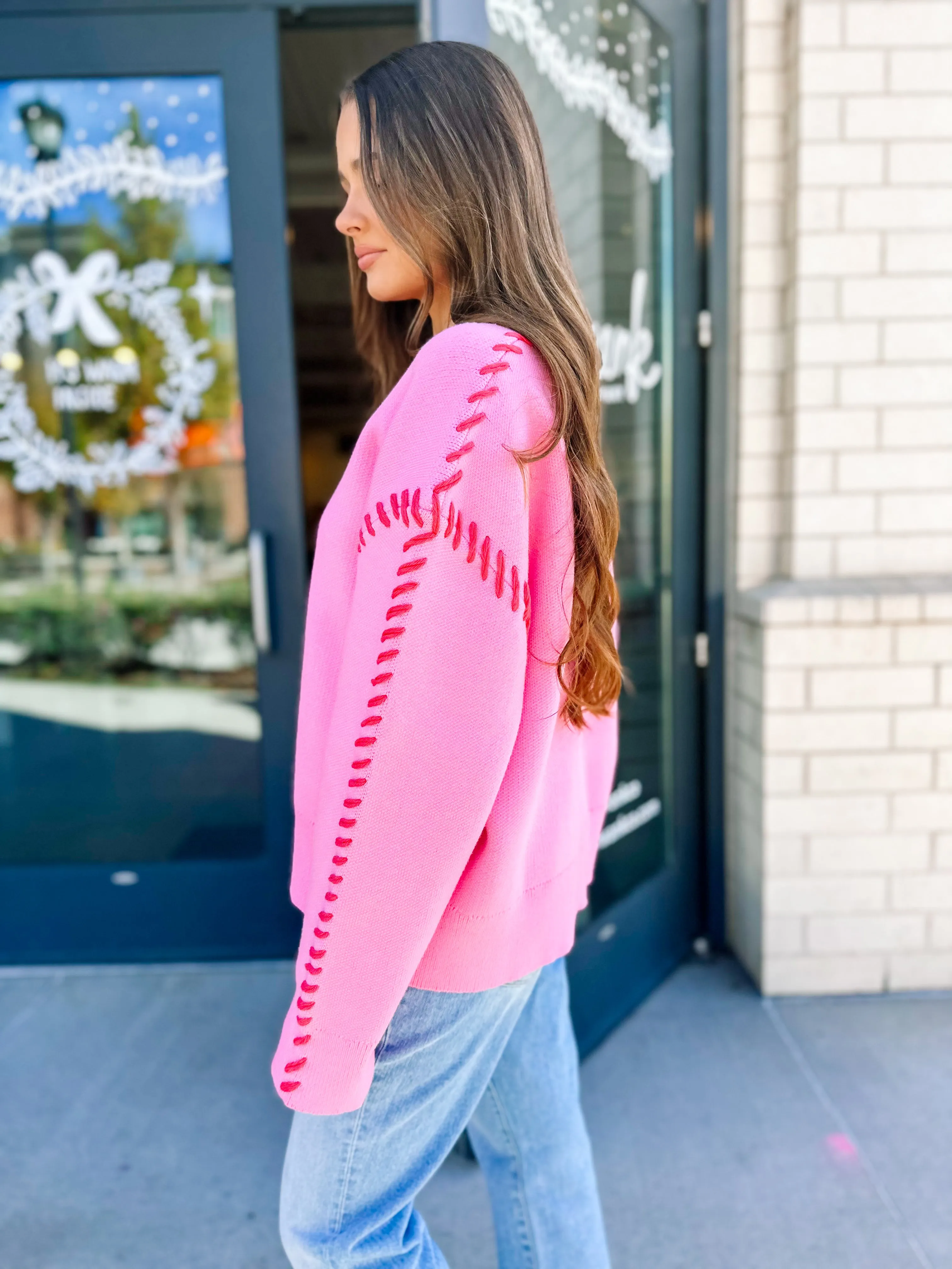 Carrie Contrast Stitch Sweater