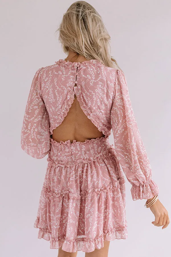 Champagne In The Garden Ruffle Dress in Blush