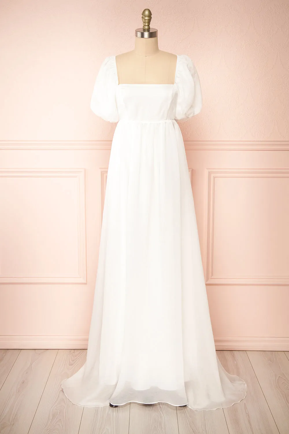 Chrissy | White Maxi Dress w/ Empire Waist