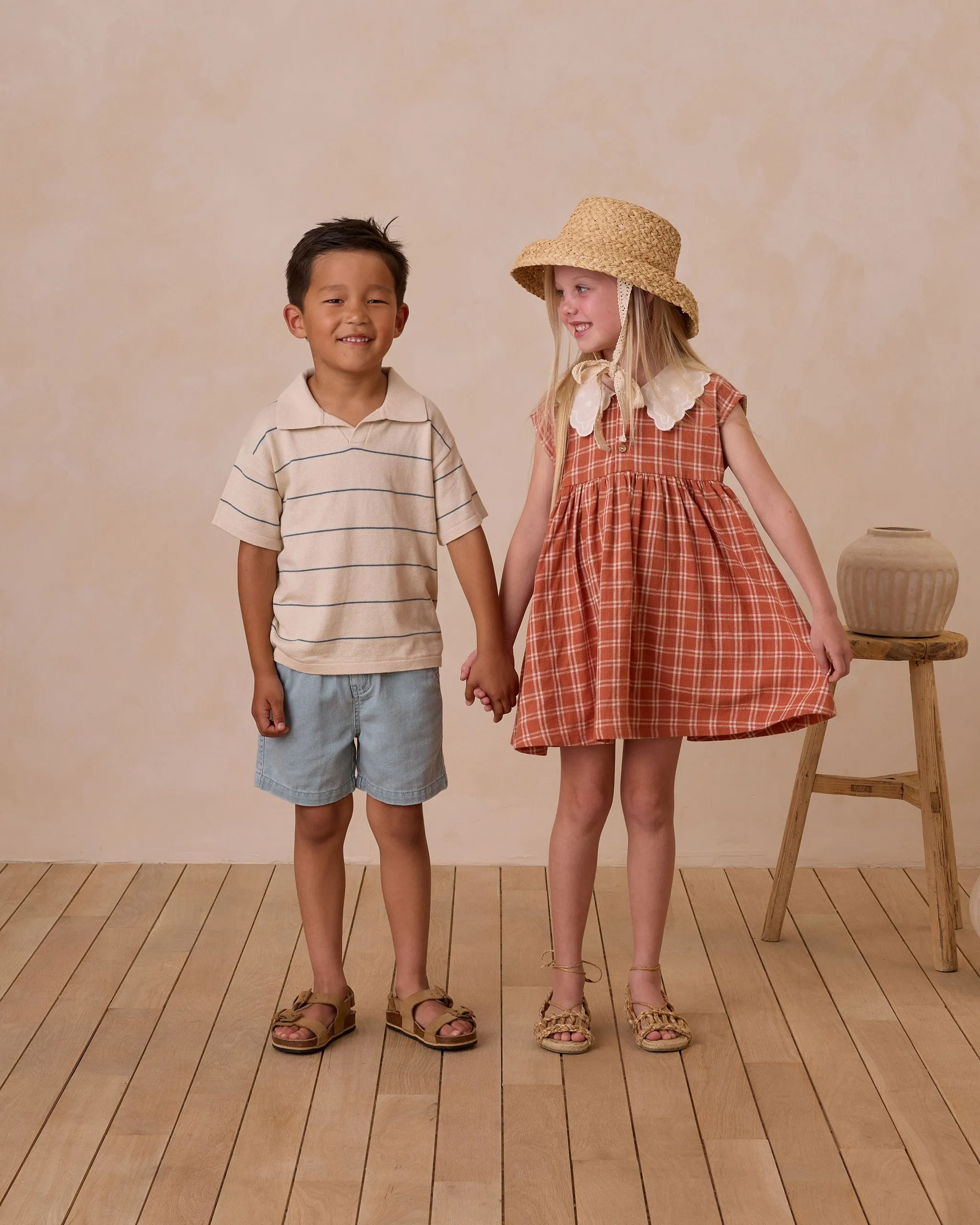 Collared Babydoll Dress - Poppy Check by Rylee   Cru