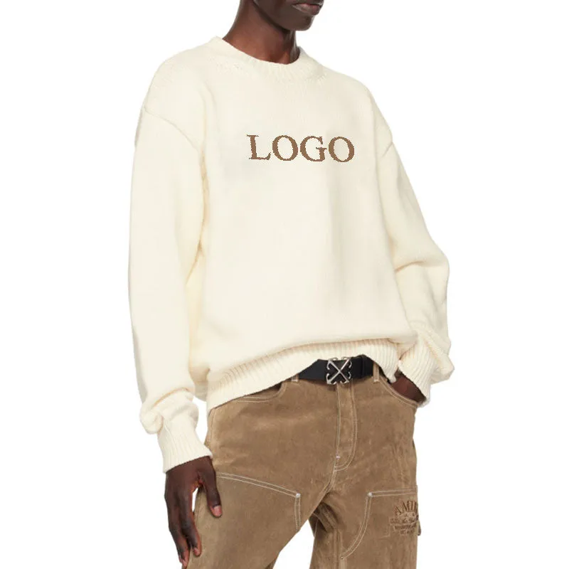 Custom Cashmere Knit Sweater with Logo - OEM/ODM Solid Sweater Manufacturer
