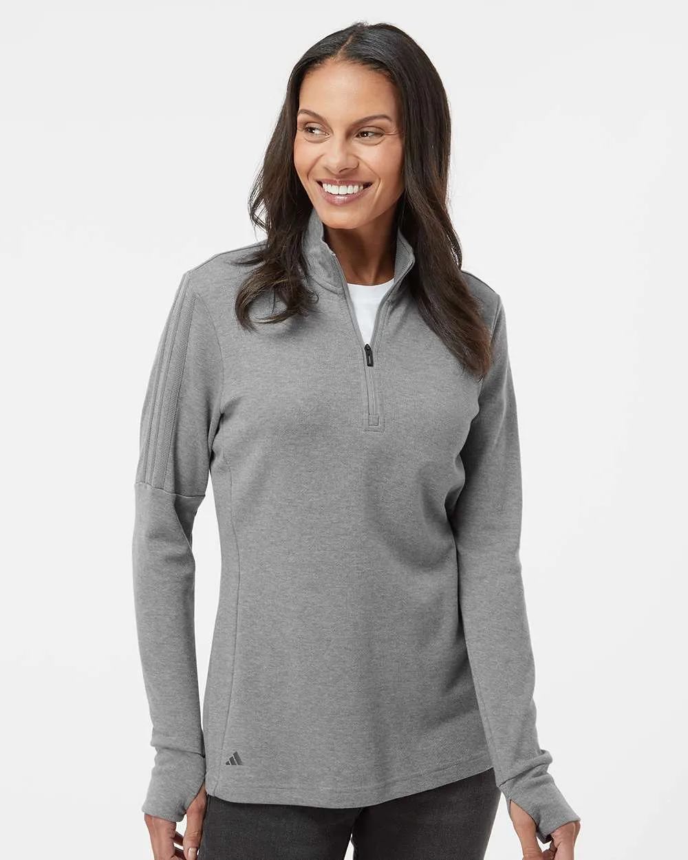 Custom Embroidery - Adidas - Women's 3-Stripes Quarter-Zip Sweater - A555