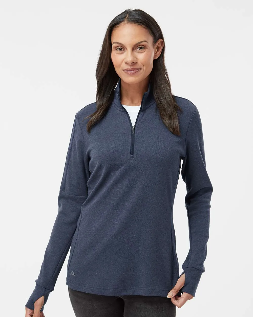 Custom Embroidery - Adidas - Women's 3-Stripes Quarter-Zip Sweater - A555