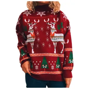 Custom Festive Reindeer Design Cashmere Sweater |Bulk Oeder