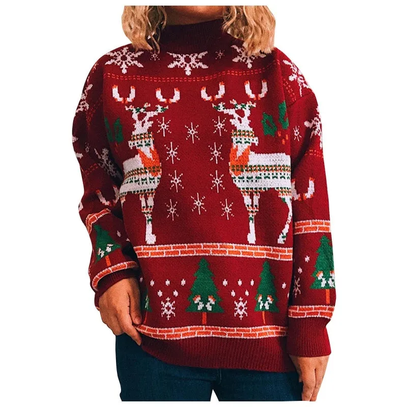 Custom Festive Reindeer Design Cashmere Sweater |Bulk Oeder