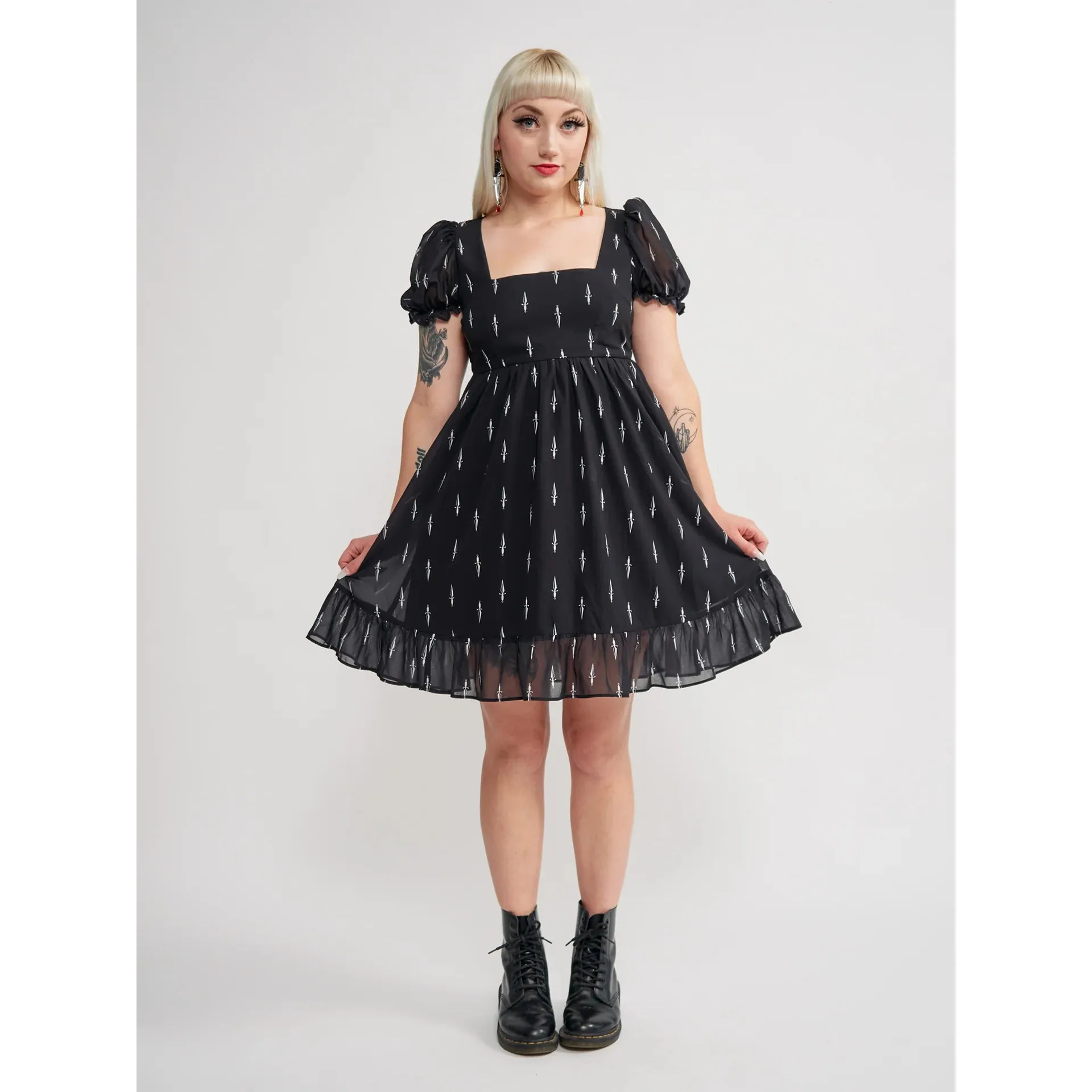 Daggers Cream Puff Mini Dress by Sourpuss