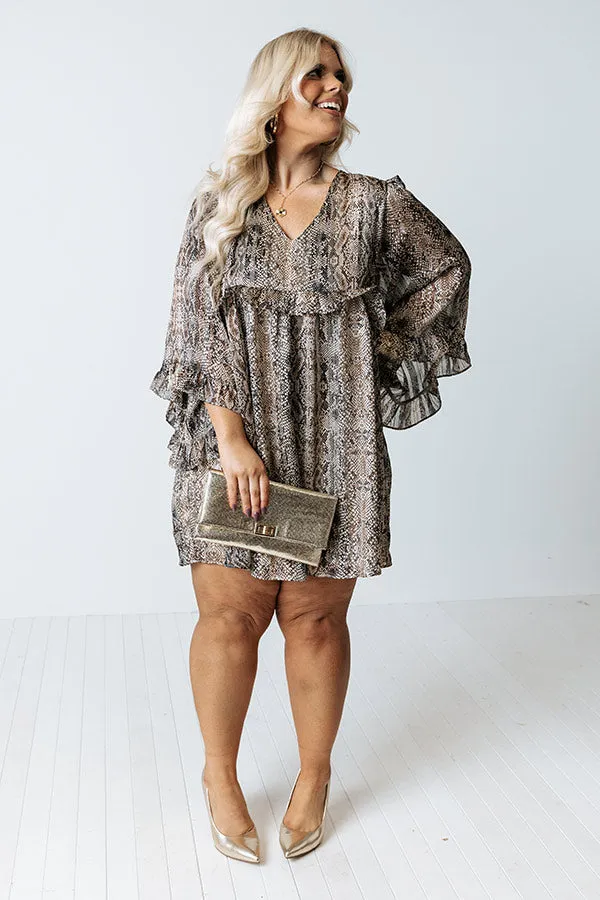 Downtown Dallas Snake Print Dress Curves