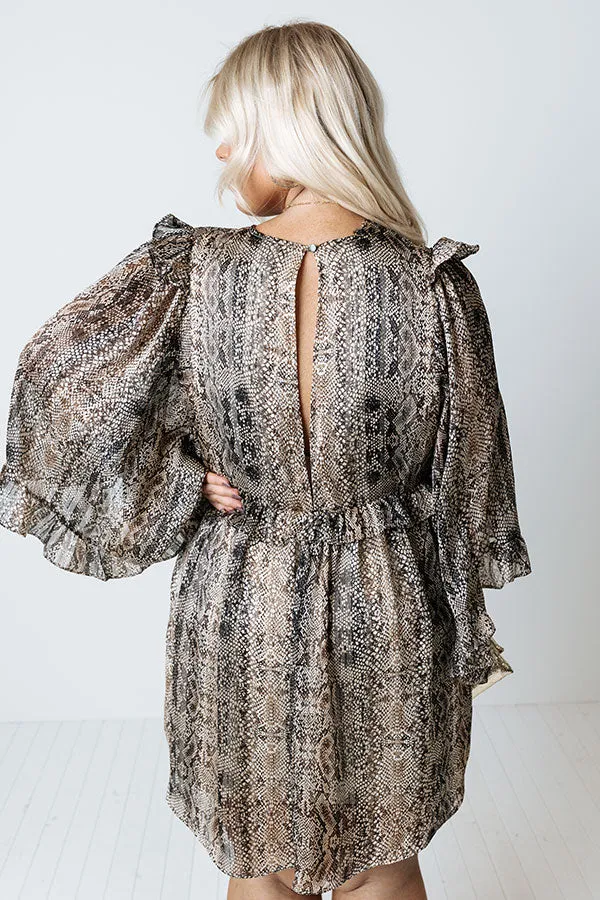 Downtown Dallas Snake Print Dress Curves