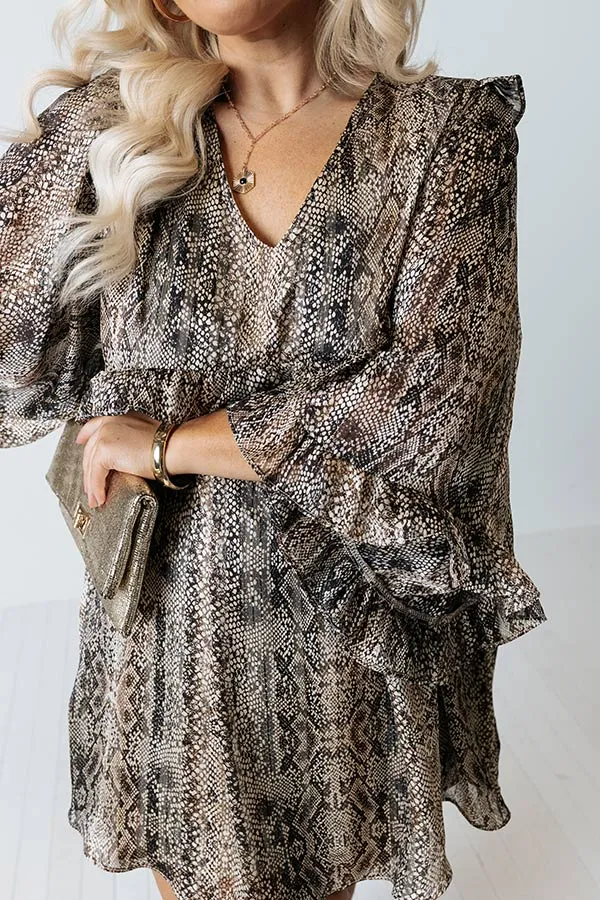 Downtown Dallas Snake Print Dress Curves