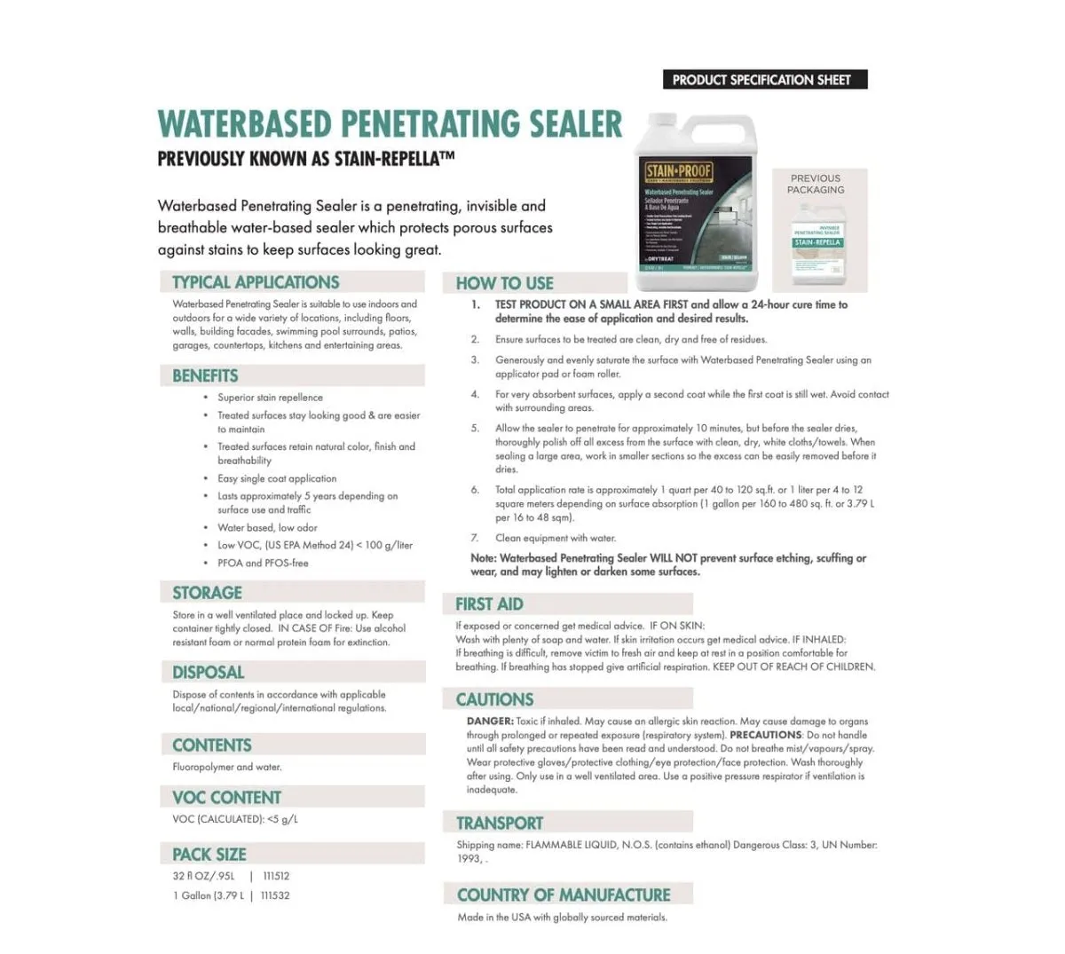 Dry-Treat Waterbased Penetrating Sealer (Formerly Stain-Repella™)