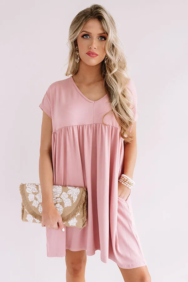 Dunes And Daydreams Babydoll Dress In Blush