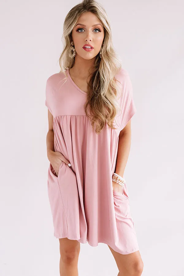 Dunes And Daydreams Babydoll Dress In Blush
