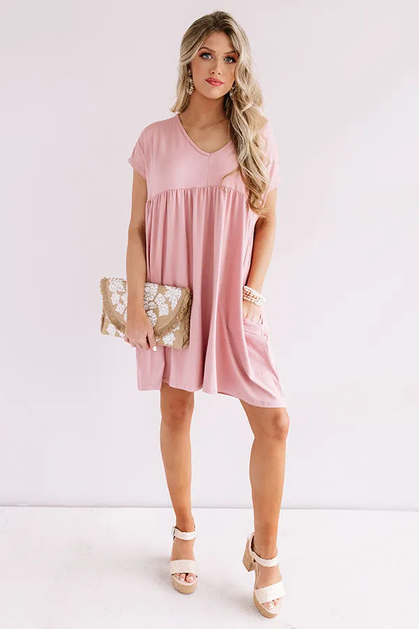 Dunes And Daydreams Babydoll Dress In Blush