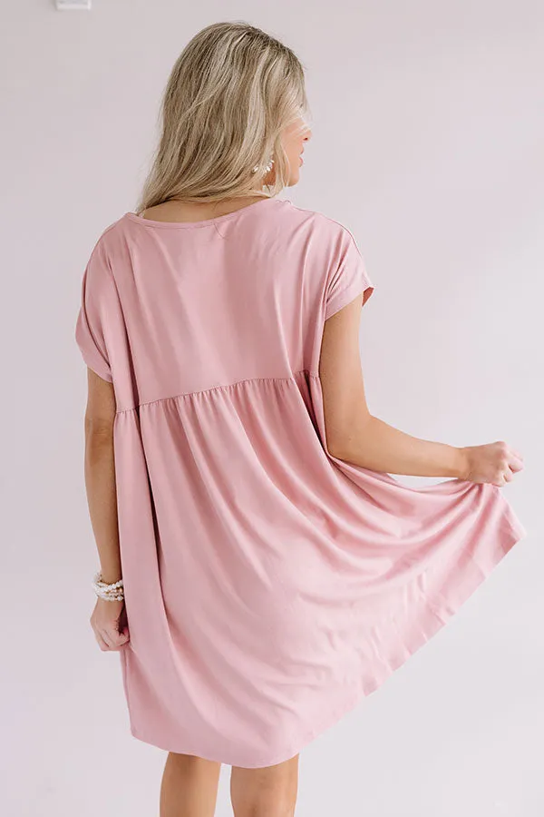 Dunes And Daydreams Babydoll Dress In Blush