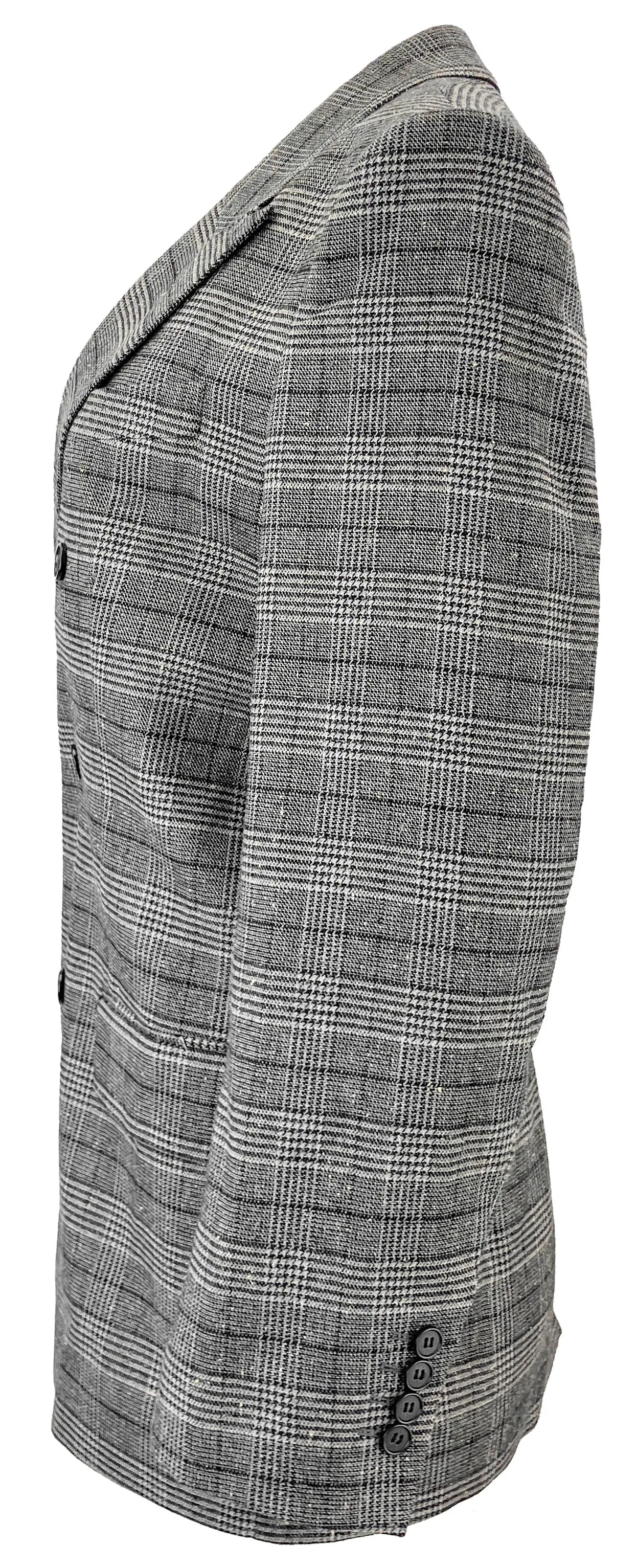 Filippa K Double Breasted Blazer in Grey Check