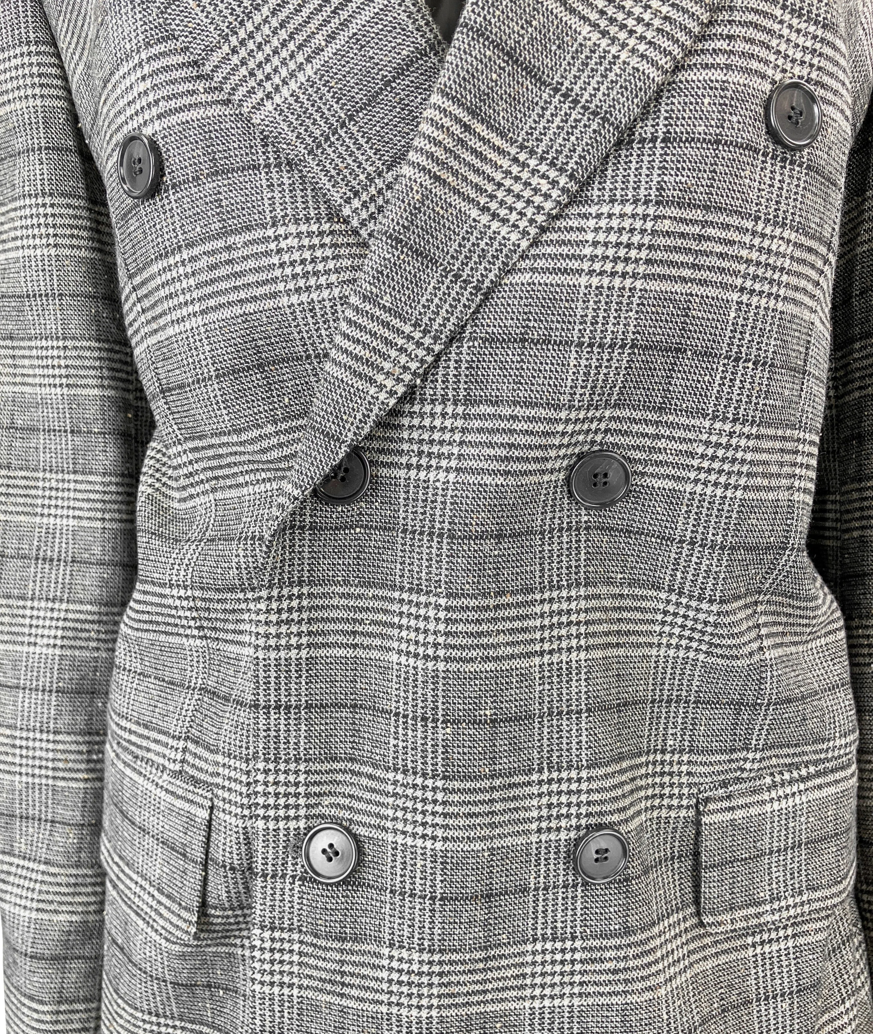 Filippa K Double Breasted Blazer in Grey Check