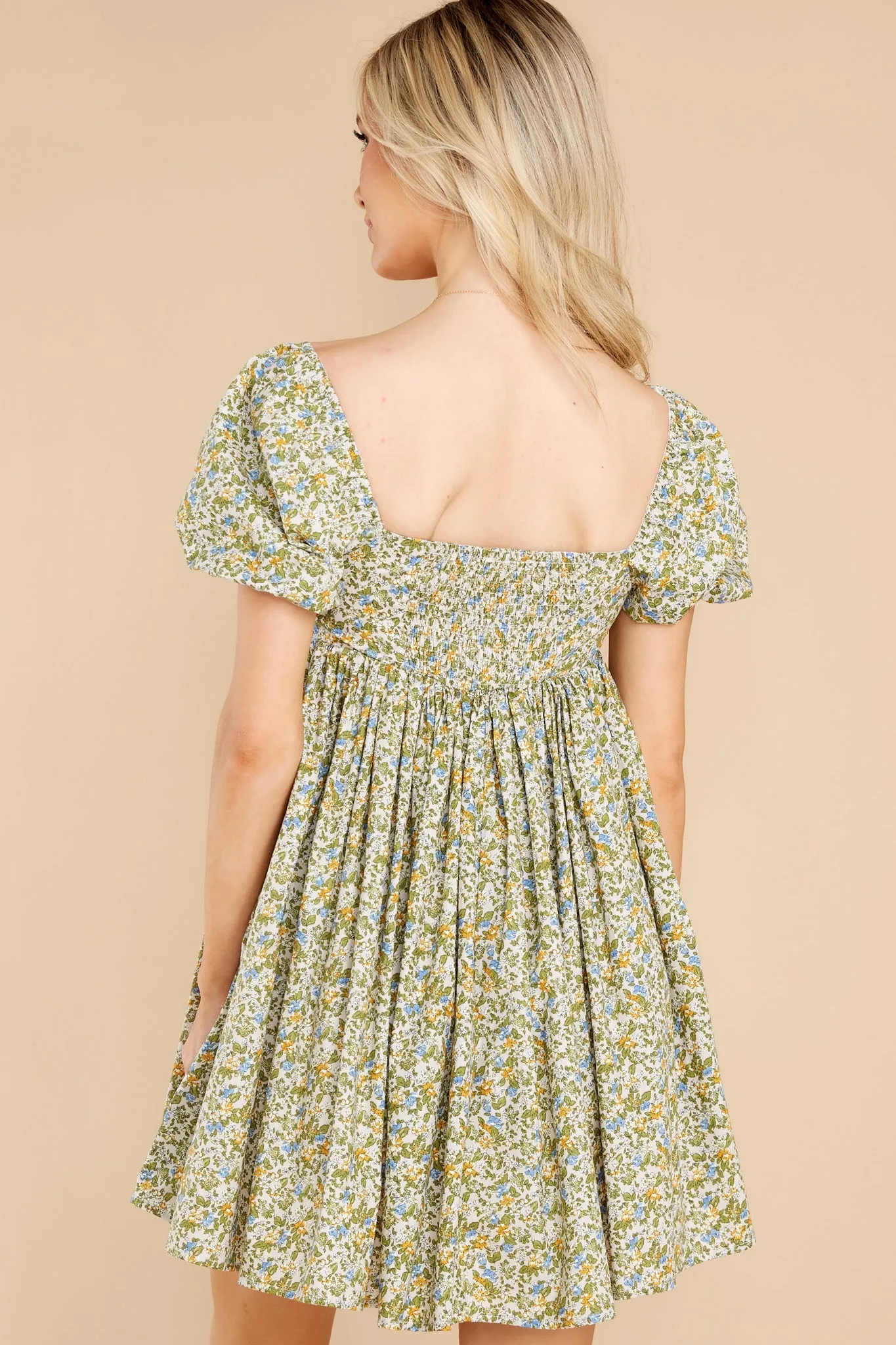Forces of Nature Green Floral Print Dress