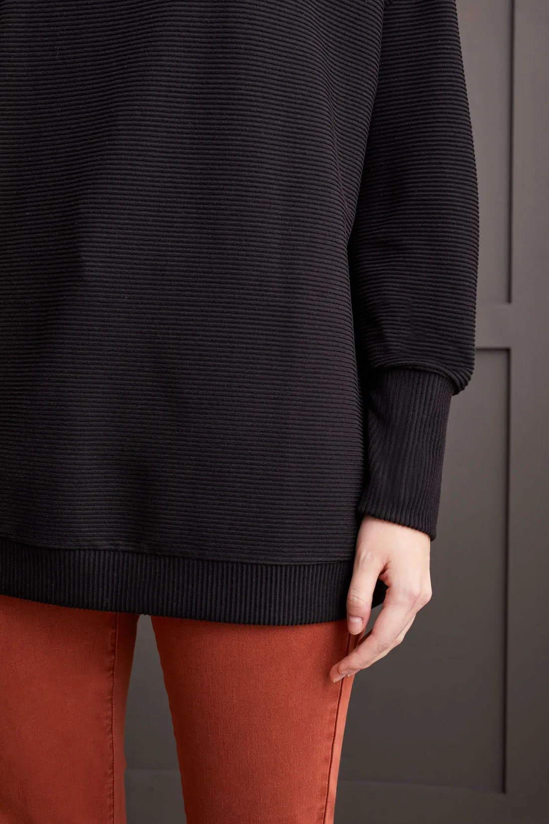 Funnel Neck Tunic, Black
