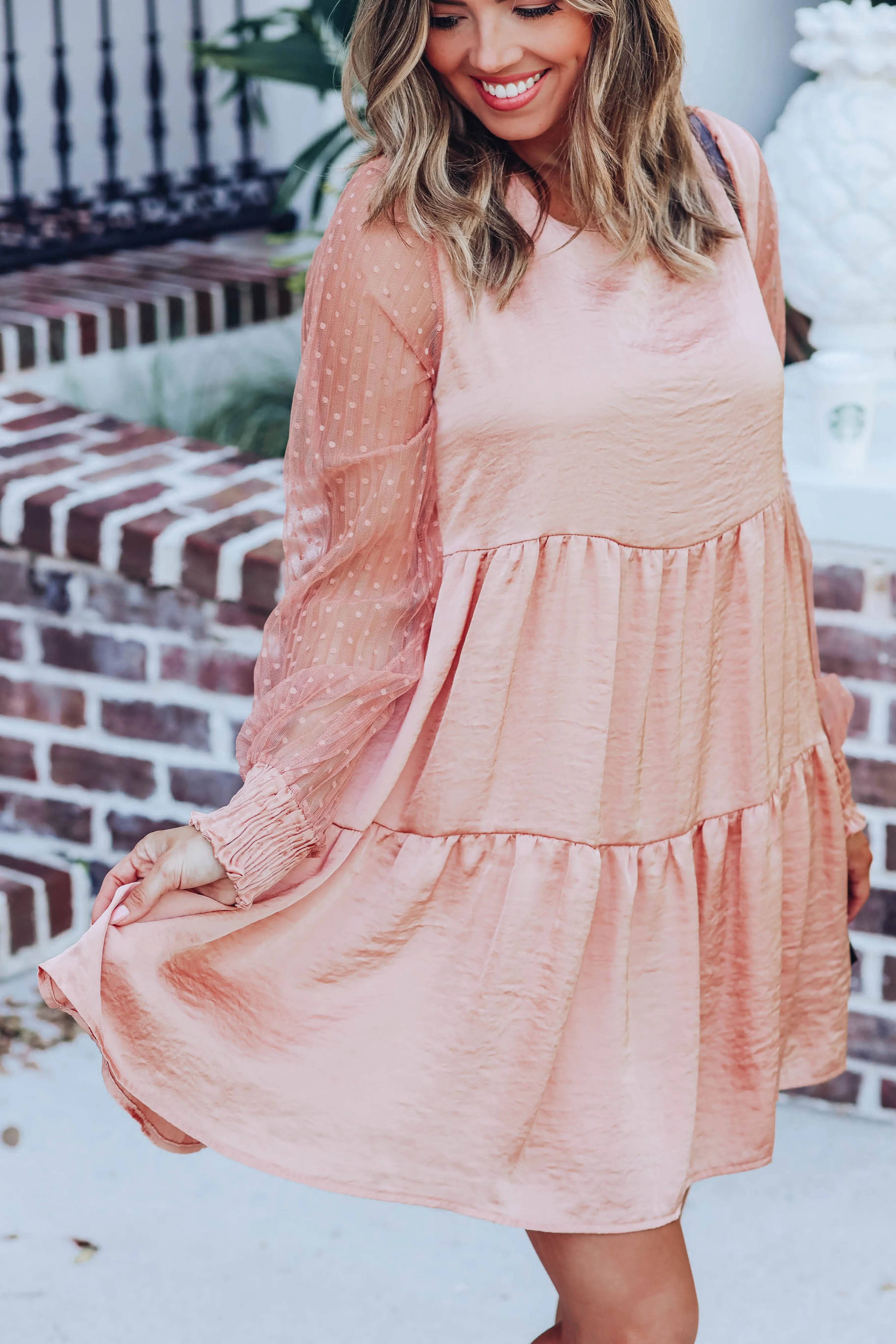 Good Graces Contrast Sleeve Dress