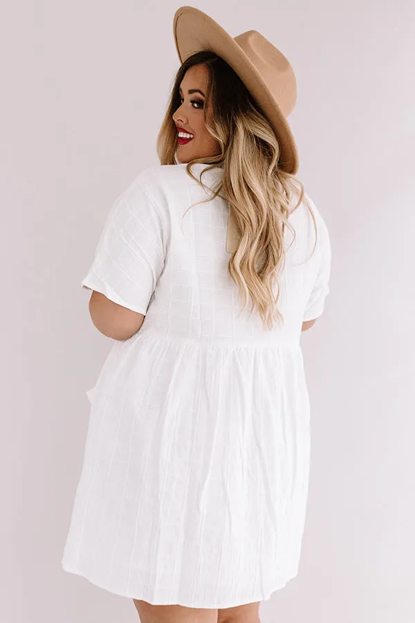 Grayton Beach Babydoll Tunic Dress in White Curves