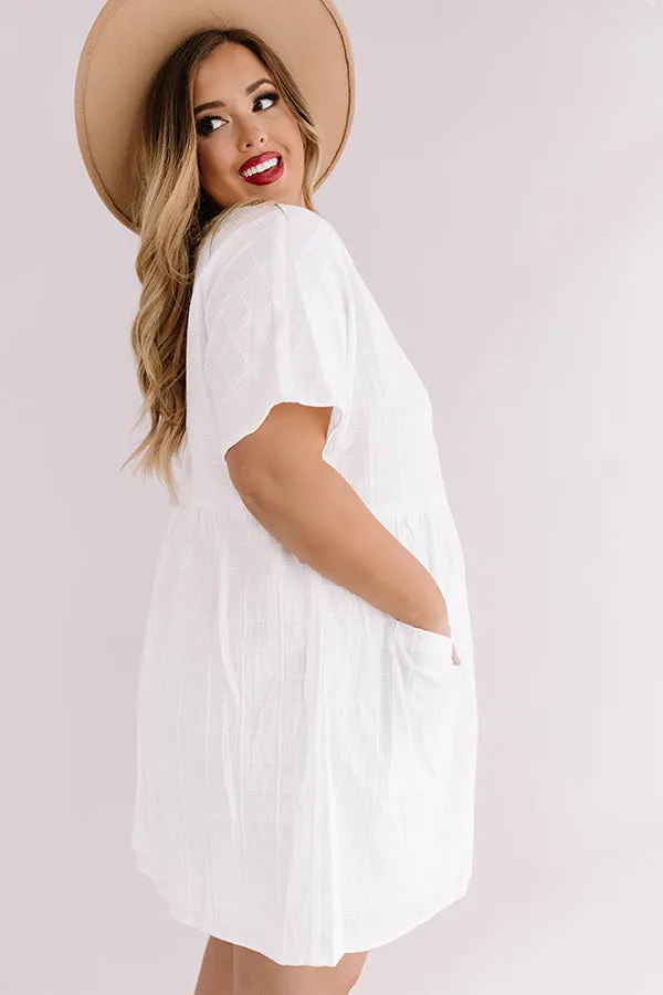 Grayton Beach Babydoll Tunic Dress in White Curves