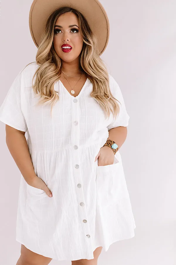Grayton Beach Babydoll Tunic Dress in White Curves