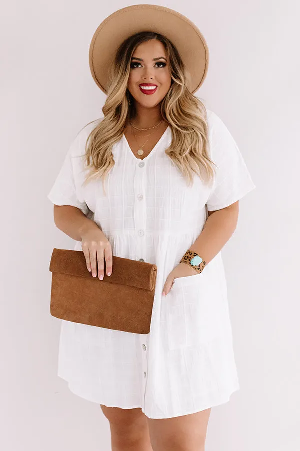 Grayton Beach Babydoll Tunic Dress in White Curves