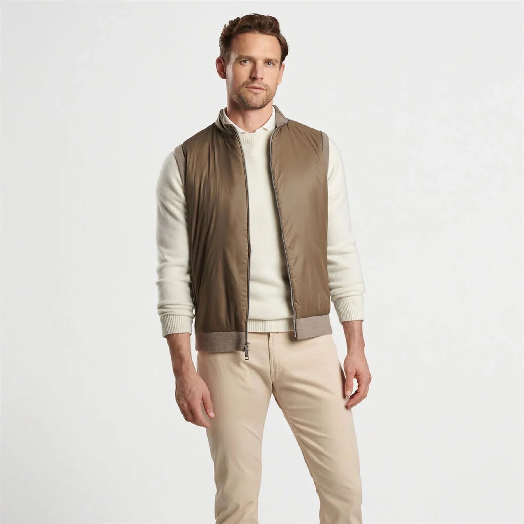 Holdridge Hybrid Full Zip Sweater Vest Toffee - AW24