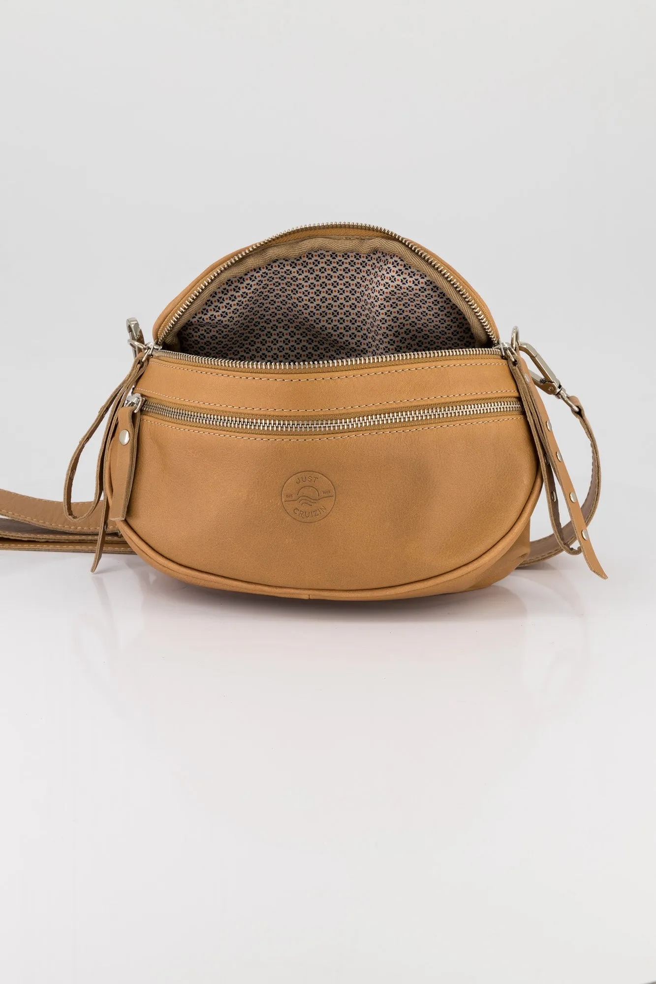 Kelly Leather Crossbody Moon Bag