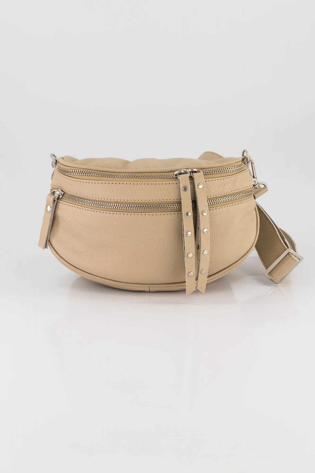 Kelly Leather Crossbody Moon Bag