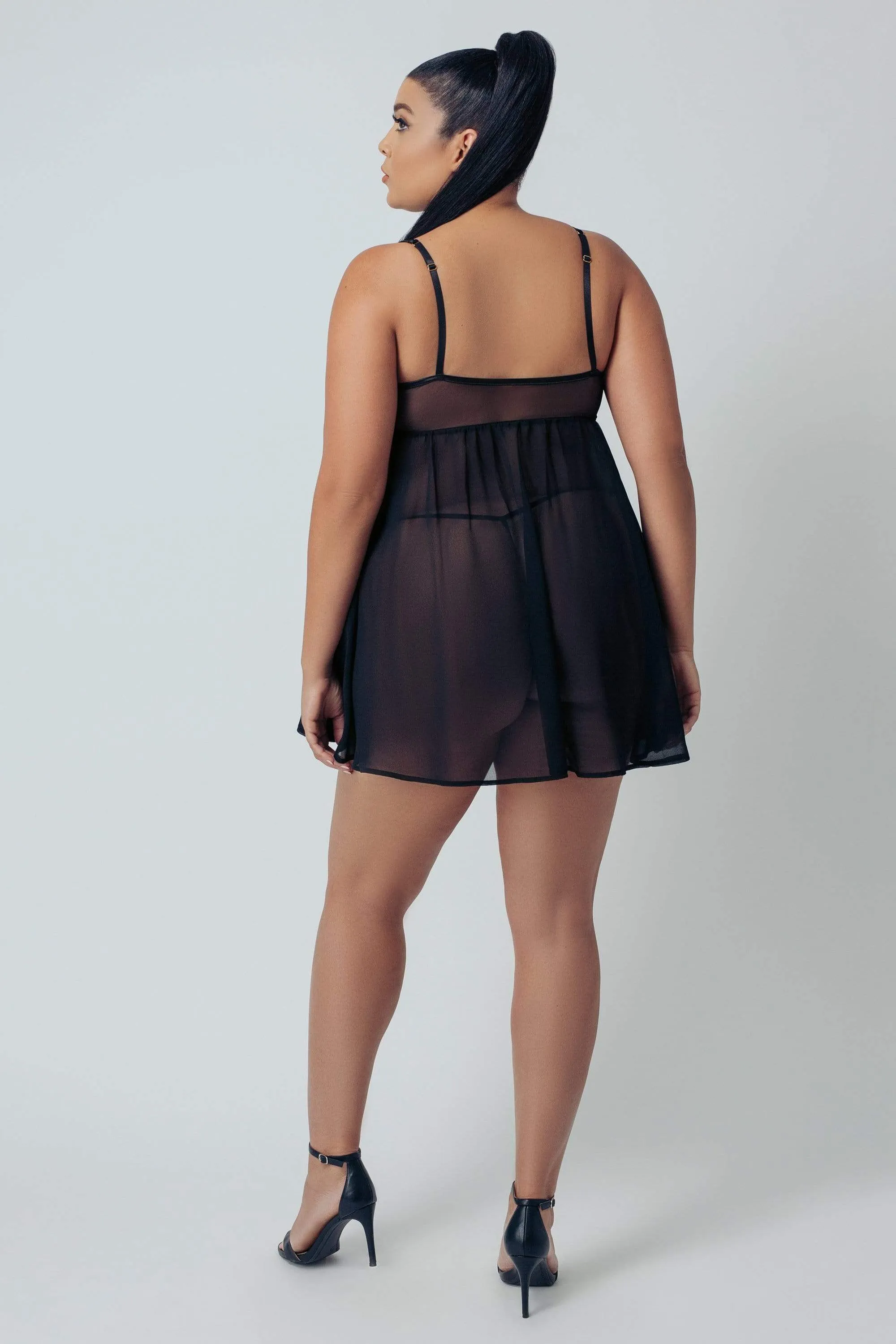 Kilo Brava Black Wild Roses Mini Dress