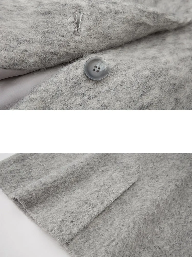 Lace Lapel Wool Coat