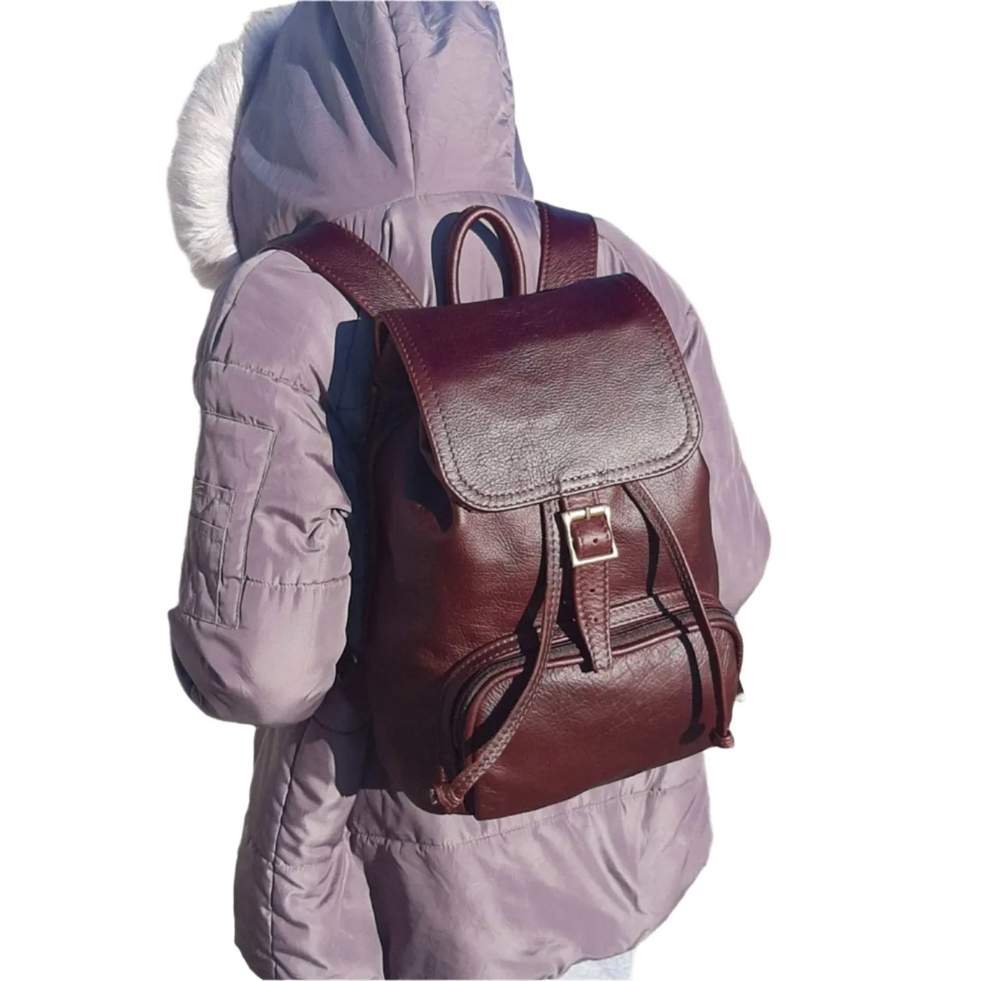 Leather Backpacks flap