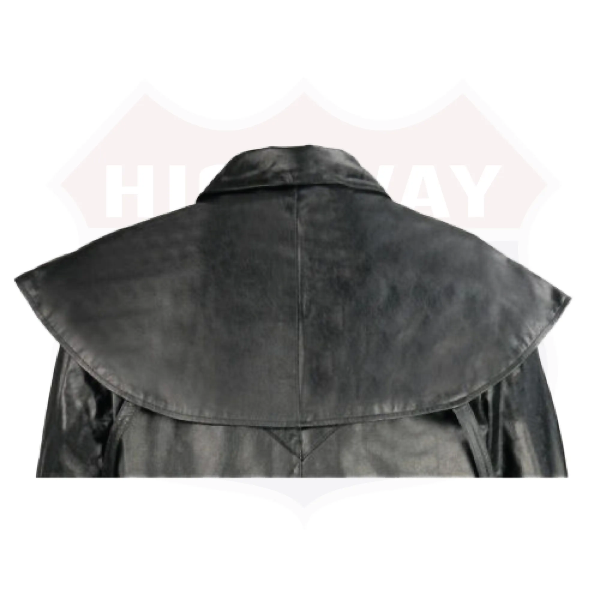 Leather Duster w/ Removable Cape & Leg Straps, Full Length SH910