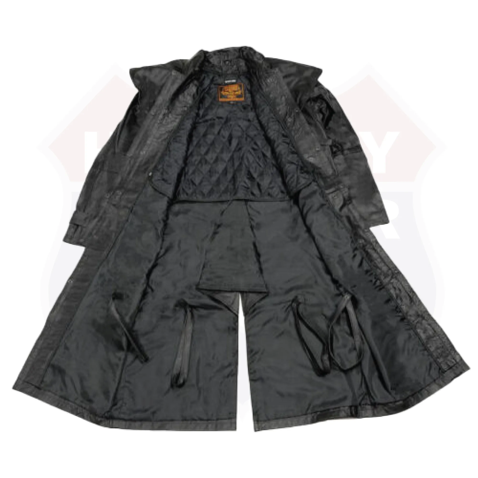 Leather Duster w/ Removable Cape & Leg Straps, Full Length SH910